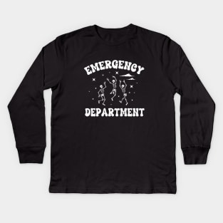 Er Nurse Halloween Spooky Emergency Department Kids Long Sleeve T-Shirt